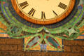 Detail of mosaic wall clock in Merchants' National Bank. Grinnell, IA.