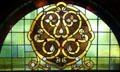 Stained glass window attrib. to Louis Sullivan from Auditorium Building at Stained Glass Museum. Chicago, IL.
