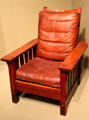 Oak & leather armchair by Gustav Stickley at Art Institute of Chicago. Chicago, IL.