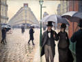 Paris Street; Rainy Day painting by Gustave Caillebotte at Art Institute of Chicago. Chicago, IL