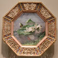 Octagonal porcelain plate painted with water lilies by Charles F. Hurten for Copeland Porcelain Factory of England at Art Institute of Chicago. Chicago, IL.