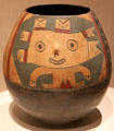 Paracas ceramic jar with anthropomorphic figure from South Coast, Peru at Art Institute of Chicago. Chicago, IL.