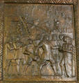 Founding of Natchitoches by St. Denis bronze door panel in Louisiana State Capitol. Baton Rouge, LA.