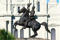 Equestrian statue of President Andrew Jackson, victorious General of Battle of New Orleans by Clark-Mills. New Orleans, LA.