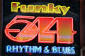 Funky 544 Rhythm & Blues neon sign on Bourbon St. New Orleans, LA.
