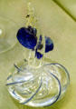 Cobalt blue blown glass perfume bottle by Gundersen Glass Works at New Bedford Whaling Museum. New Bedford, MA.