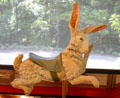 Flirting rabbit carousel figure by Dentzel Carousel Co. of Philadelphia at Heritage Plantation. Sandwich, MA