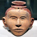 Mississippi culture human head effigy jar from Arkansas at Nelson-Atkins Museum. Kansas City, MO.