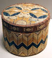 Micmac porcupine quill lidded box from Nova Scotia or New Brunswick at Nelson-Atkins Museum. Kansas City, MO.