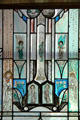 Stained glass window of angels at Thomas Hart Benton Home. Kansas City, MO.