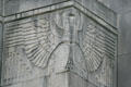 Art Deco carved eagle on Hinds County Court House. Jackson, MS.
