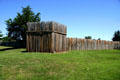 Reconstruction of wood pole walls of Fort Kearney one of a series to protect settlers on the Oregon Trail along the Platte River. Kearney, NE.