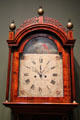 Face of tall clock by Levi Hutchins of Concord, NH at Currier Museum of Art. Manchester, NH.