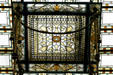 Stained glass skylight in House chamber of New Jersey Capitol. Trenton, NJ.