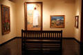 Overview of gallery of paintings at New Mexico Museum of Art. Santa Fe, NM.