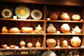 Indian baskets & pottery in shop at Wheelwright Museum of the American Indian. Santa Fe, NM.