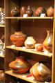Indian pottery in shop at Wheelwright Museum of the American Indian. Santa Fe, NM.