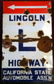 Lincoln Highway sign at old Nevada State Capitol museum. Carson City, NV.