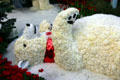 Floral polar bear in Christmas display at Bellagio. Las Vegas, NV