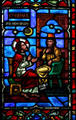 Stained glass of the counsel of Nicodemus in Westminster Presbyterian Church. Buffalo, NY.