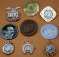 Various Grover Cleveland campaign medals at Buffalo History Museum. Buffalo, NY.