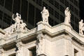 Appellate Division Courthouse of New York State crowned with statues of historic lawmakers. New York, NY.