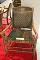 Inaugural platform chair used by U.S. Grant when Rutherford B. Hayes took Presidential oath at Hayes Museum. Fremont, OH.