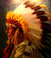 Portrait of Chief Yellow Shield-Sioux at Woolaroc Museum.
