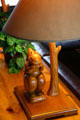 Lamp with carved squirrel in Crater Lake Lodge. OR