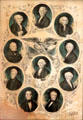 Graphic with ten U.S. presidents at Kellum-Noble House at Sam Houston Park. Houston, TX.