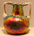 Ancient iridescent blown glass vessel from Eastern Mediterranean at San Antonio Museum of Art. San Antonio, TX