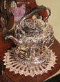 Silver tea kettle at Edward Steves Homestead Museum. San Antonio, TX