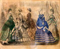 Graphic of Godey's Fashions for October 1869 at LBJ Boyhood Home. Johnson City, TX.