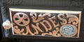 Andes cast iron stove nameplate at East Terrace House. Waco, TX.