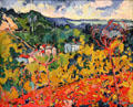 Bougival painting by Maurice Vlaminck in Reves Collection at Dallas Museum of Art. Dallas, TX.