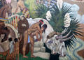 Friar & Indians stories on Texas History mural in Great Hall of State at Fair Park. Dallas, TX.