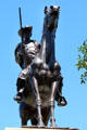 Equestrian figure atop Terry's Texas Rangers Civil War monument by Pompeo Coppini at Texas State Capitol. Austin, TX.