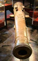 French bronze four pound cannon excavated from La Belle Shipwreck at Bullock Texas State History Museum. Austin, TX.
