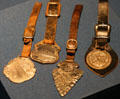 Jamestown Exposition souvenir watch fobs at Hampton Roads Naval Museum. Norfolk, VA