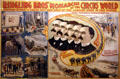Poster of history of Ringling Bros circus from road show to rail show at Circus World Museum. Baraboo, WI.