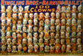 Lithograph of 100 clowns who gathered for congress of clowns at Ringling Bros, Barnum & Bailey Circus at Circus World Museum. Baraboo, WI
