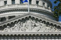 Allegorical pediment of Wisconsin State Capitol. Madison, WI.