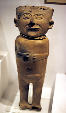 Chancay ceramic human figure in Incan Museum, Cusco from on coast north of Lima. Peru.
