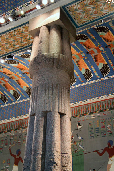 Ancient Egyptian lotus column at Kunsthistorisches Museum. Vienna, Austria.