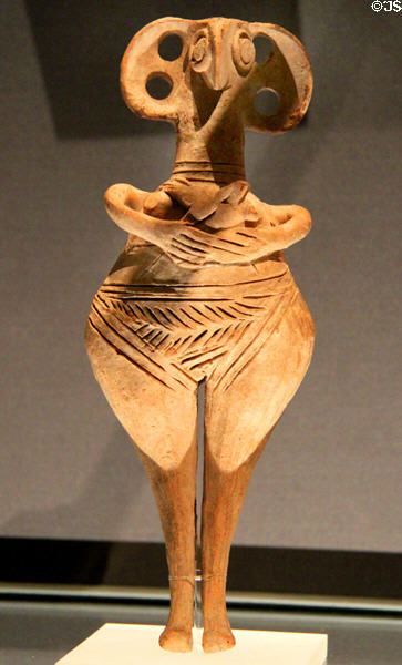 Late Cypriot II era clay female idol (1450-1200 BCE) at Kunsthistorisches Museum. Vienna, Austria.