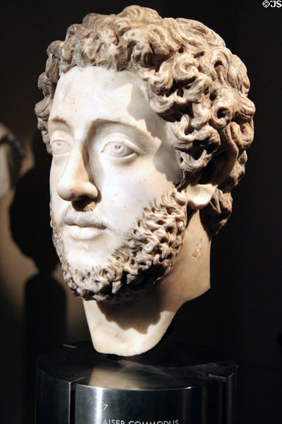 Portrait head of Caesar Commodus (180-192) at Kunsthistorisches Museum. Vienna, Austria.