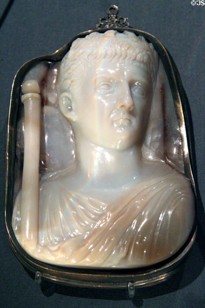Onyx cameo of Emperor Claudius (41-54) at Kunsthistorisches Museum. Vienna, Austria.
