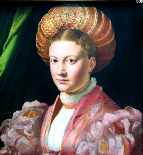 Portrait of a Young Woman (c1530) by Parmigianino at Kunsthistorisches Museum. Vienna, Austria.