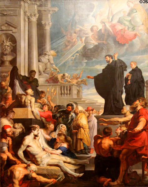Miracles of St Francis Xavier painting (c1617-8) by Peter Paul Rubens at Kunsthistorisches Museum. Vienna, Austria.