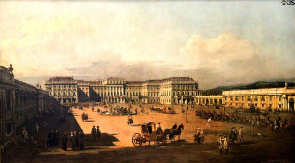 Schönbrunn Palace painting (1759-61) by Canaletto at Kunsthistorisches Museum. Vienna, Austria.
